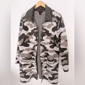 CHRISTIAN SIRIANO Camo wool blend knit cardigan sweater
